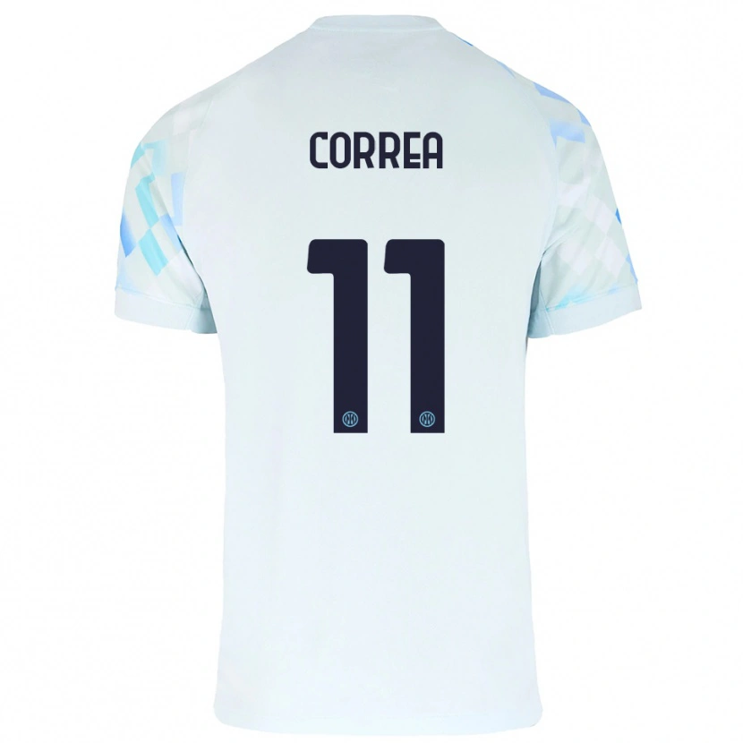 Danxen Kinder Joaquin Correa #11 Weiß Blau Auswärtstrikot Trikot 2025/26 T-Shirt Schweiz