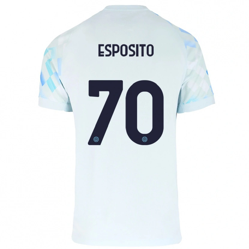 Danxen Kinder Sebastiano Esposito #70 Weiß Blau Auswärtstrikot Trikot 2025/26 T-Shirt Schweiz