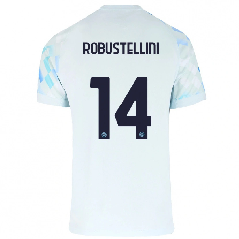 Danxen Kinder Chiara Robustellini #14 Weiß Blau Auswärtstrikot Trikot 2025/26 T-Shirt Schweiz