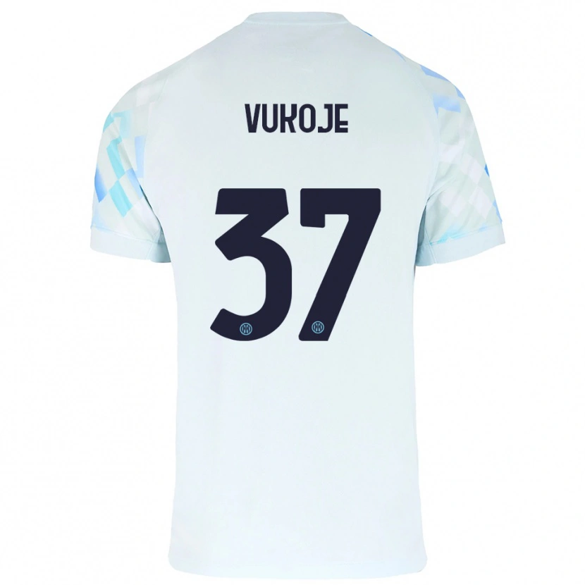 Danxen Kinder Andrija Vukoje #37 Weiß Blau Auswärtstrikot Trikot 2025/26 T-Shirt Schweiz