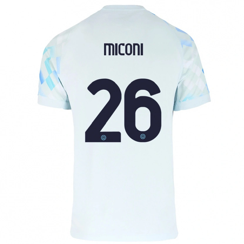 Danxen Kinder Riccardo Miconi #26 Weiß Blau Auswärtstrikot Trikot 2025/26 T-Shirt Schweiz