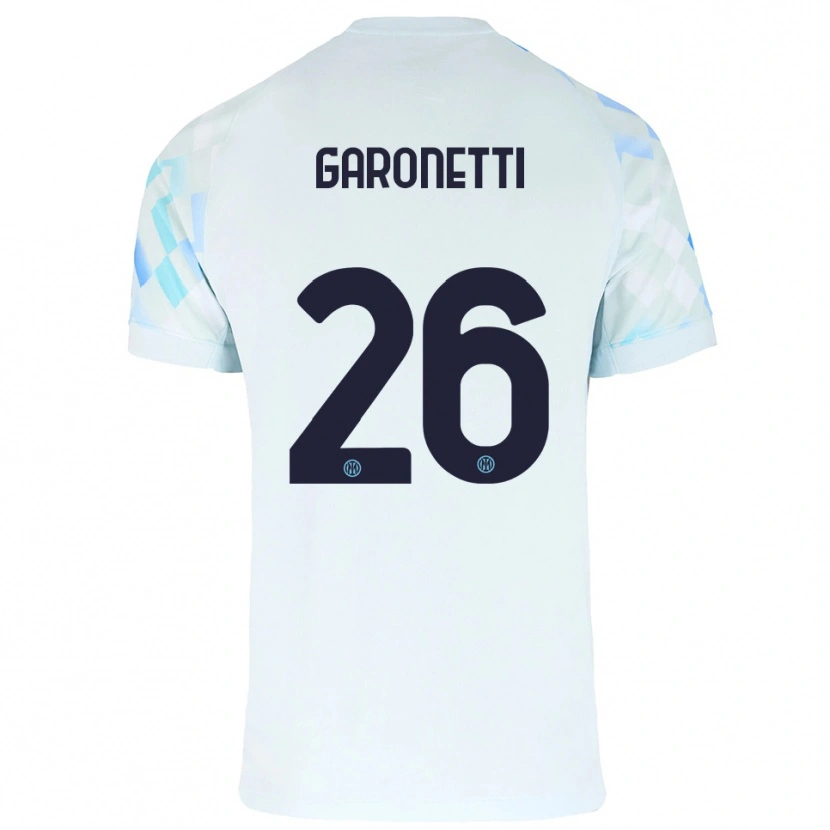 Danxen Kinder Gabriele Garonetti #26 Weiß Blau Auswärtstrikot Trikot 2025/26 T-Shirt Schweiz