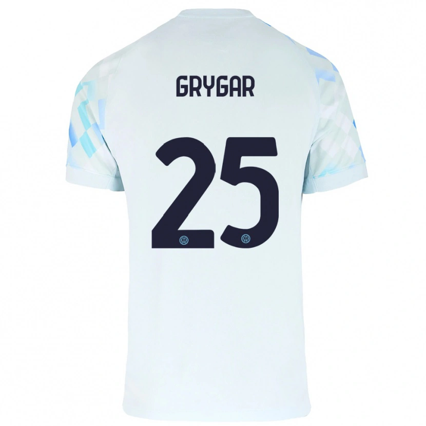 Danxen Kinder Samuel Grygar #25 Weiß Blau Auswärtstrikot Trikot 2025/26 T-Shirt Schweiz