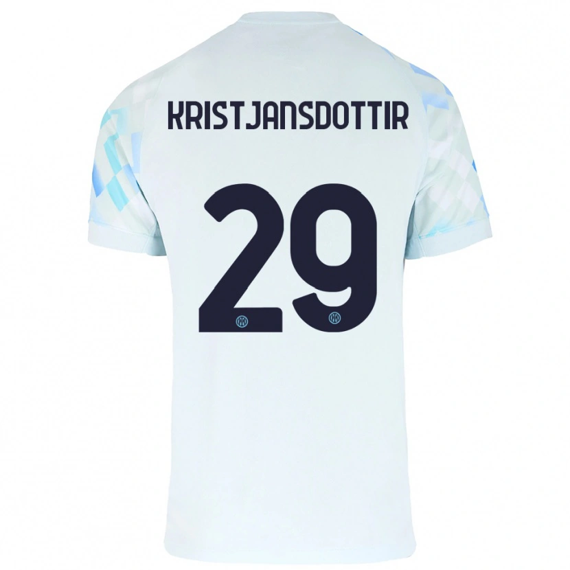Danxen Kinder Anna Bjork Kristjansdottir #29 Weiß Blau Auswärtstrikot Trikot 2025/26 T-Shirt Schweiz