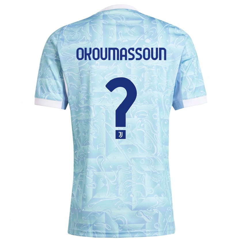 Danxen Kinder Ismaele Okoumassoun #0 Himmelblau Gelb Auswärtstrikot Trikot 2025/26 T-Shirt Schweiz