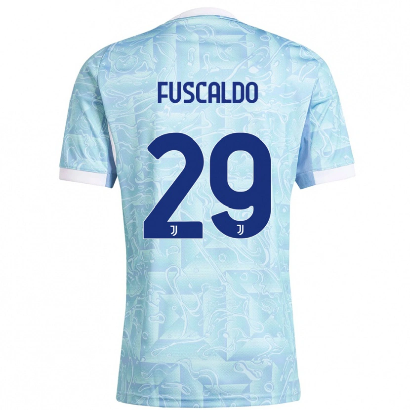 Danxen Kinder Matteo Fuscaldo #29 Himmelblau Gelb Auswärtstrikot Trikot 2025/26 T-Shirt Schweiz
