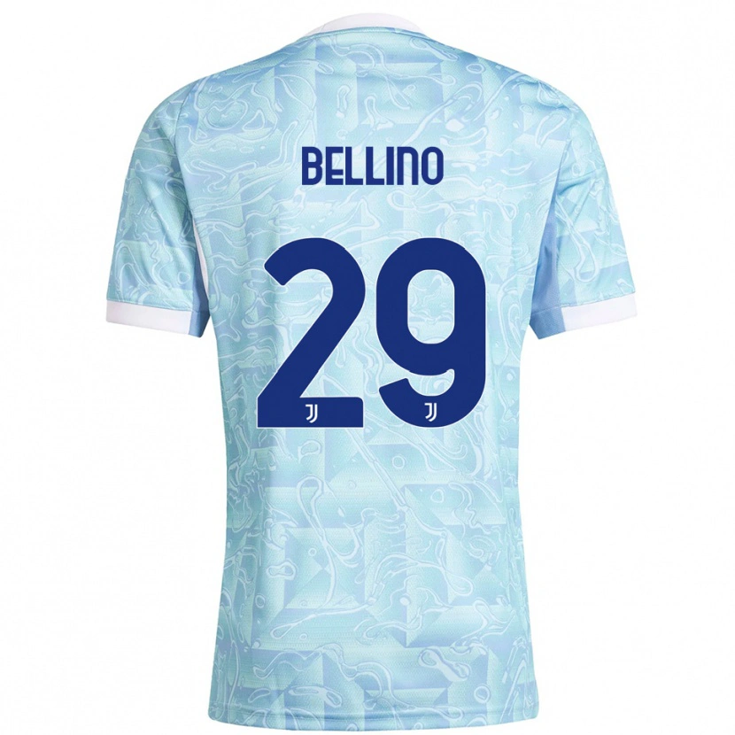 Danxen Kinder Filippo Bellino #29 Himmelblau Gelb Auswärtstrikot Trikot 2025/26 T-Shirt Schweiz
