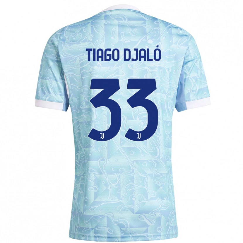 Danxen Kinder Tiago Djaló #33 Himmelblau Gelb Auswärtstrikot Trikot 2025/26 T-Shirt Schweiz