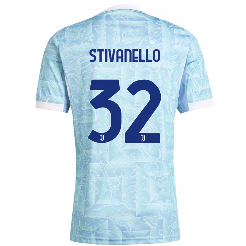Danxen Kinder Riccardo Stivanello #32 Himmelblau Gelb Auswärtstrikot Trikot 2025/26 T-Shirt Schweiz