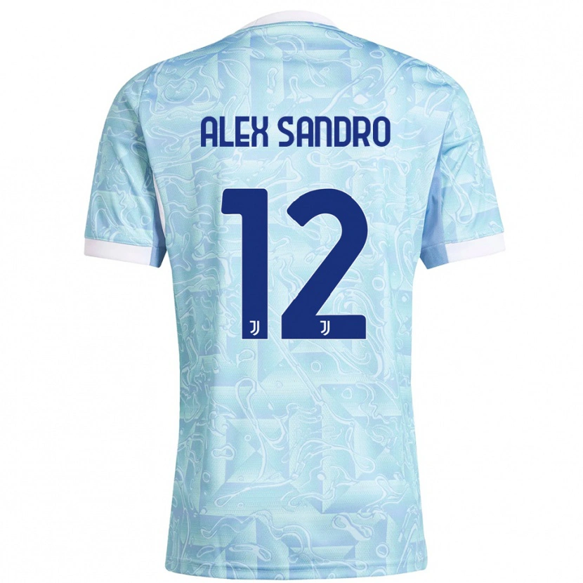 Danxen Kinder Alex Sandro #12 Himmelblau Gelb Auswärtstrikot Trikot 2025/26 T-Shirt Schweiz