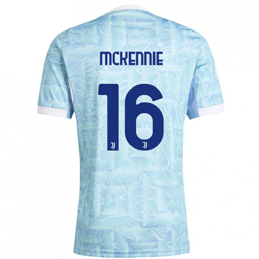 Danxen Kinder Weston Mckennie #16 Himmelblau Gelb Auswärtstrikot Trikot 2025/26 T-Shirt Schweiz