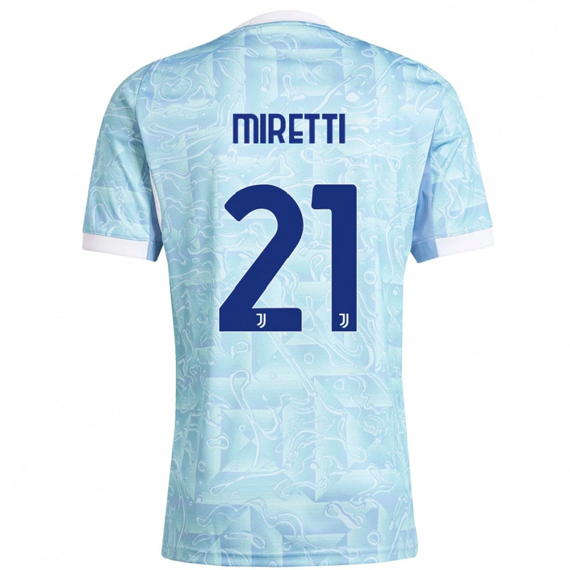 Danxen Kinder Fabio Miretti #21 Himmelblau Gelb Auswärtstrikot Trikot 2025/26 T-Shirt Schweiz