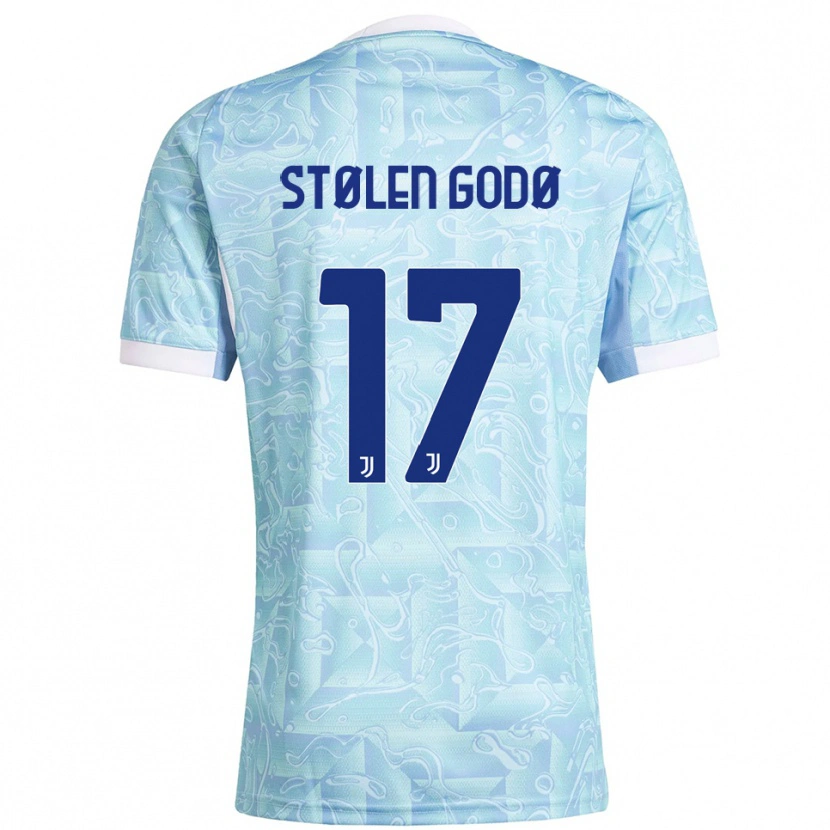 Danxen Kinder Emma Stølen Godø #17 Himmelblau Gelb Auswärtstrikot Trikot 2025/26 T-Shirt Schweiz