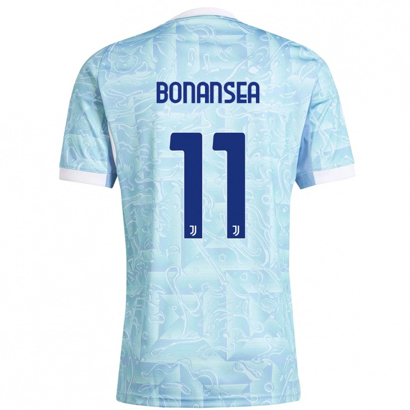 Danxen Kinder Barbara Bonansea #11 Himmelblau Gelb Auswärtstrikot Trikot 2025/26 T-Shirt Schweiz