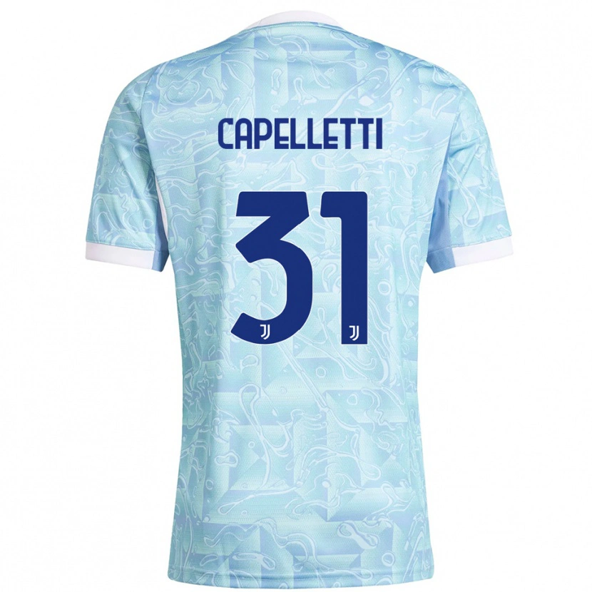 Danxen Kinder Alessia Capelletti #31 Himmelblau Gelb Auswärtstrikot Trikot 2025/26 T-Shirt Schweiz
