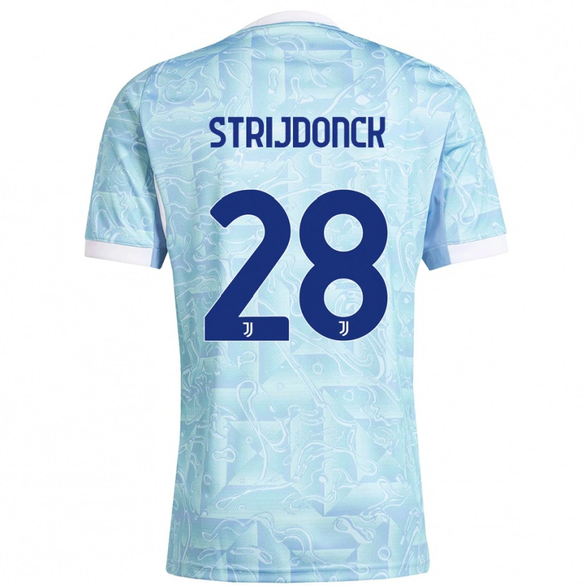 Danxen Kinder Bayron Strijdonck #28 Himmelblau Gelb Auswärtstrikot Trikot 2025/26 T-Shirt Schweiz