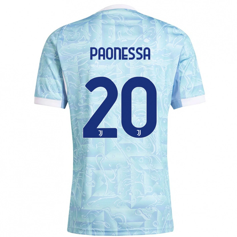 Danxen Kinder Riccardo Paonessa #20 Himmelblau Gelb Auswärtstrikot Trikot 2025/26 T-Shirt Schweiz
