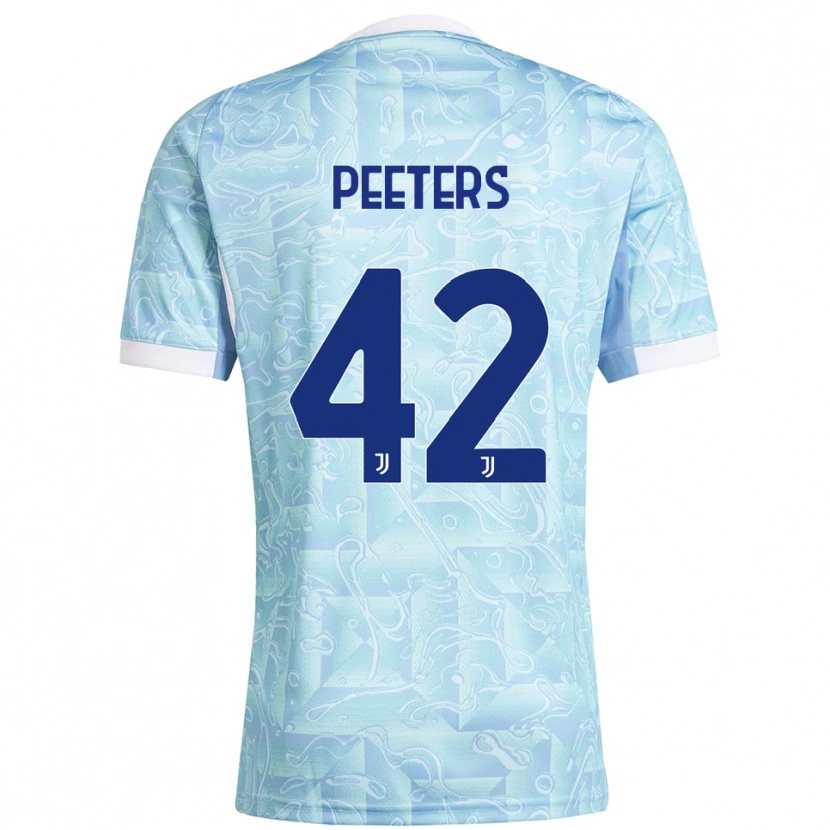 Danxen Kinder Daouda Peeters #42 Himmelblau Gelb Auswärtstrikot Trikot 2025/26 T-Shirt Schweiz