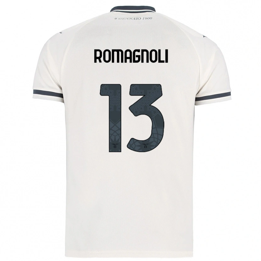 Danxen Kinder Alessio Romagnoli #13 Weiß Marineblau Auswärtstrikot Trikot 2025/26 T-Shirt Schweiz