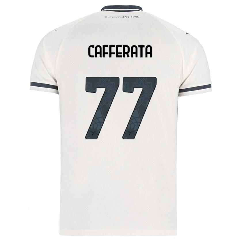 Danxen Kinder Federica Cafferata #77 Weiß Marineblau Auswärtstrikot Trikot 2025/26 T-Shirt Schweiz