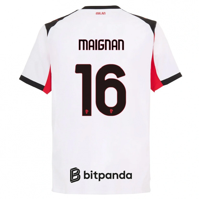 Danxen Kinder Mike Maignan #16 Weiß Schwarz Auswärtstrikot Trikot 2025/26 T-Shirt Schweiz