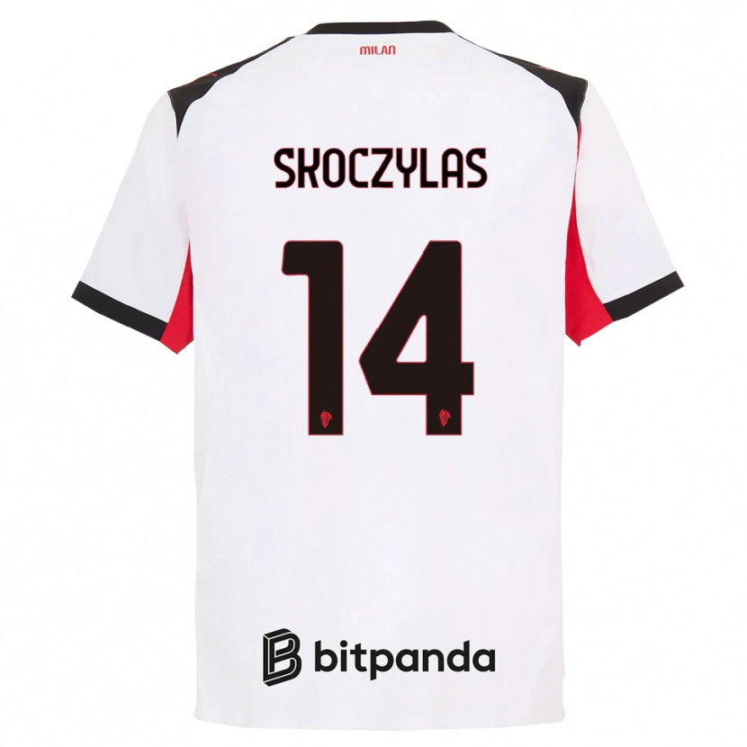 Danxen Kinder Mateusz Skoczylas #14 Weiß Schwarz Auswärtstrikot Trikot 2025/26 T-Shirt Schweiz