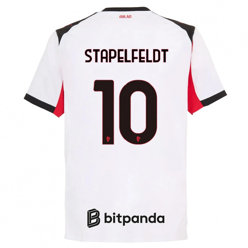 Danxen Kinder Nina Stapelfeldt #10 Weiß Schwarz Auswärtstrikot Trikot 2025/26 T-Shirt Schweiz