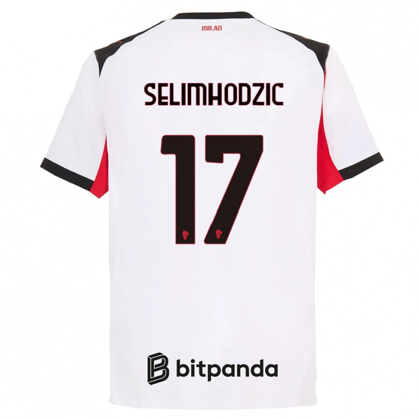 Danxen Kinder Noa Selimhodzic #17 Weiß Schwarz Auswärtstrikot Trikot 2025/26 T-Shirt Schweiz