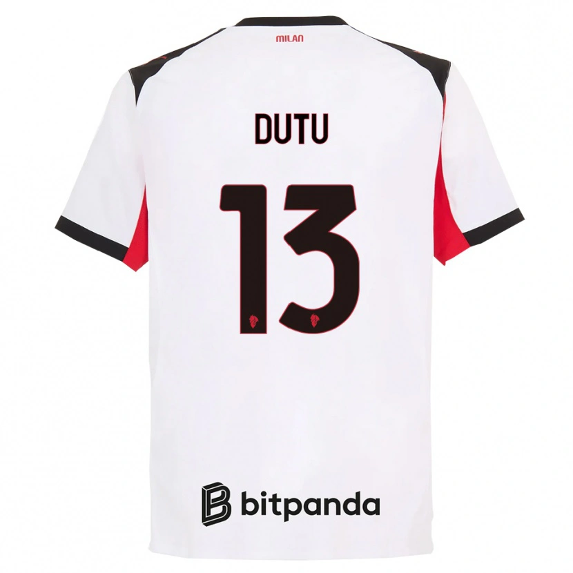 Danxen Kinder Matteo Duțu #13 Weiß Schwarz Auswärtstrikot Trikot 2025/26 T-Shirt Schweiz