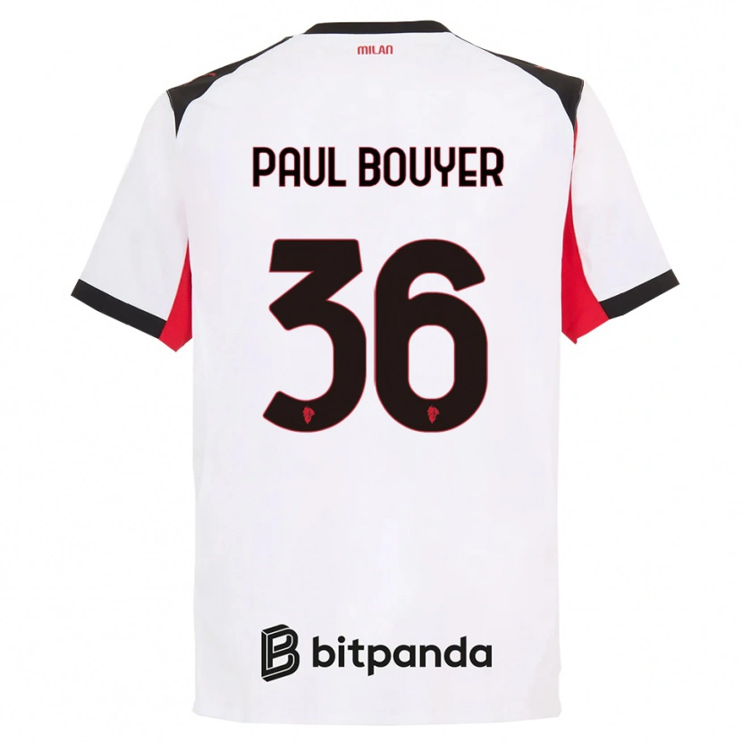 Danxen Kinder Léo Paul Bouyer #36 Weiß Schwarz Auswärtstrikot Trikot 2025/26 T-Shirt Schweiz
