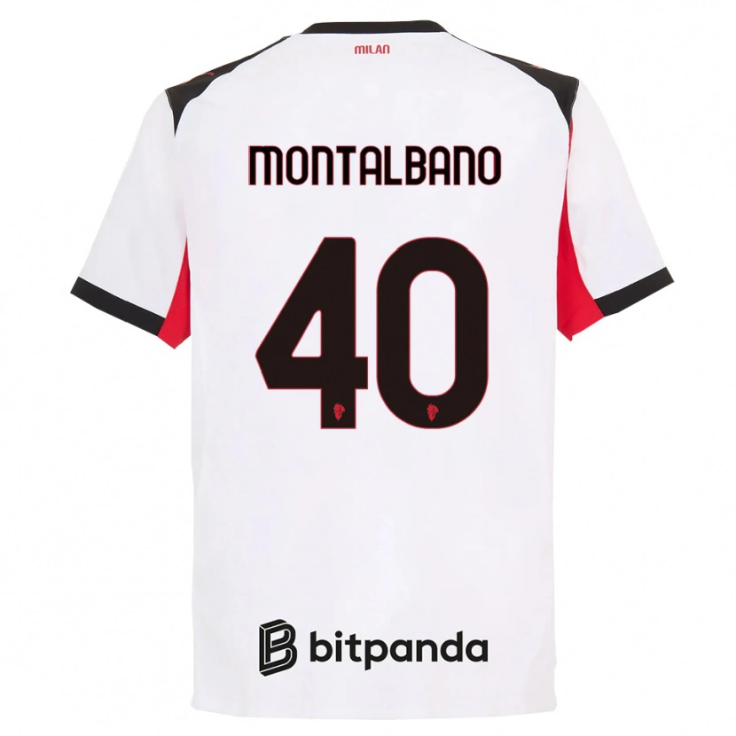 Danxen Kinder Nicolo Montalbano #40 Weiß Schwarz Auswärtstrikot Trikot 2025/26 T-Shirt Schweiz