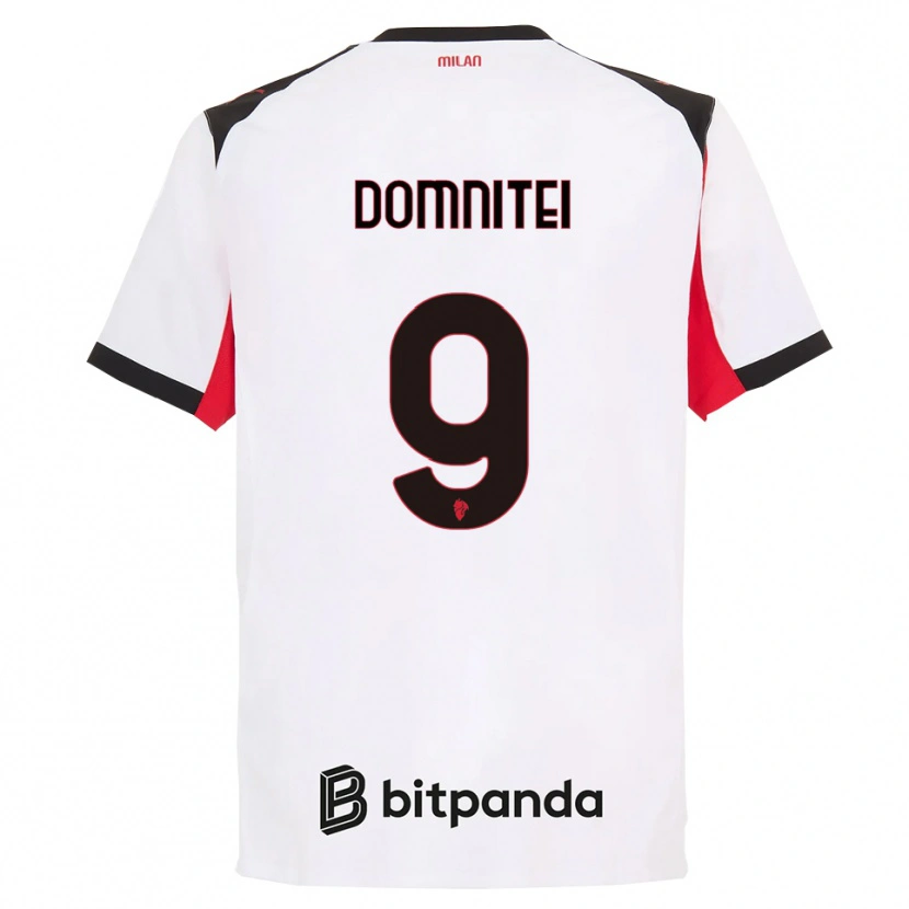 Danxen Kinder Francesco Domniței #9 Weiß Schwarz Auswärtstrikot Trikot 2025/26 T-Shirt Schweiz