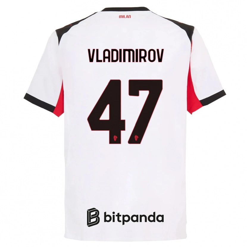 Danxen Kinder Valeri Vladimirov #47 Weiß Schwarz Auswärtstrikot Trikot 2025/26 T-Shirt Schweiz
