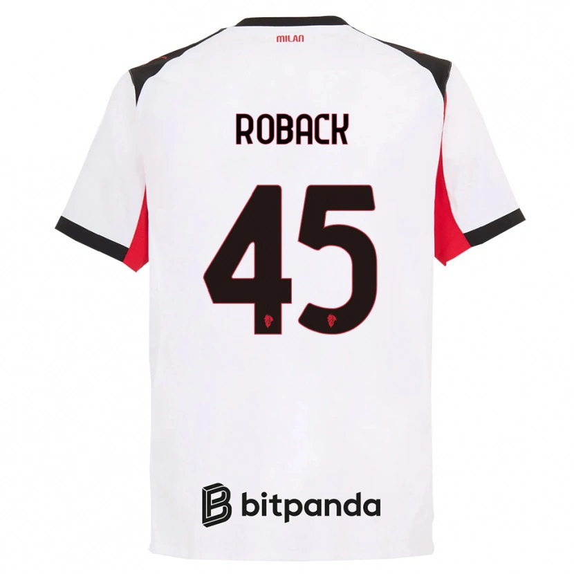 Danxen Kinder Emil Roback #45 Weiß Schwarz Auswärtstrikot Trikot 2025/26 T-Shirt Schweiz