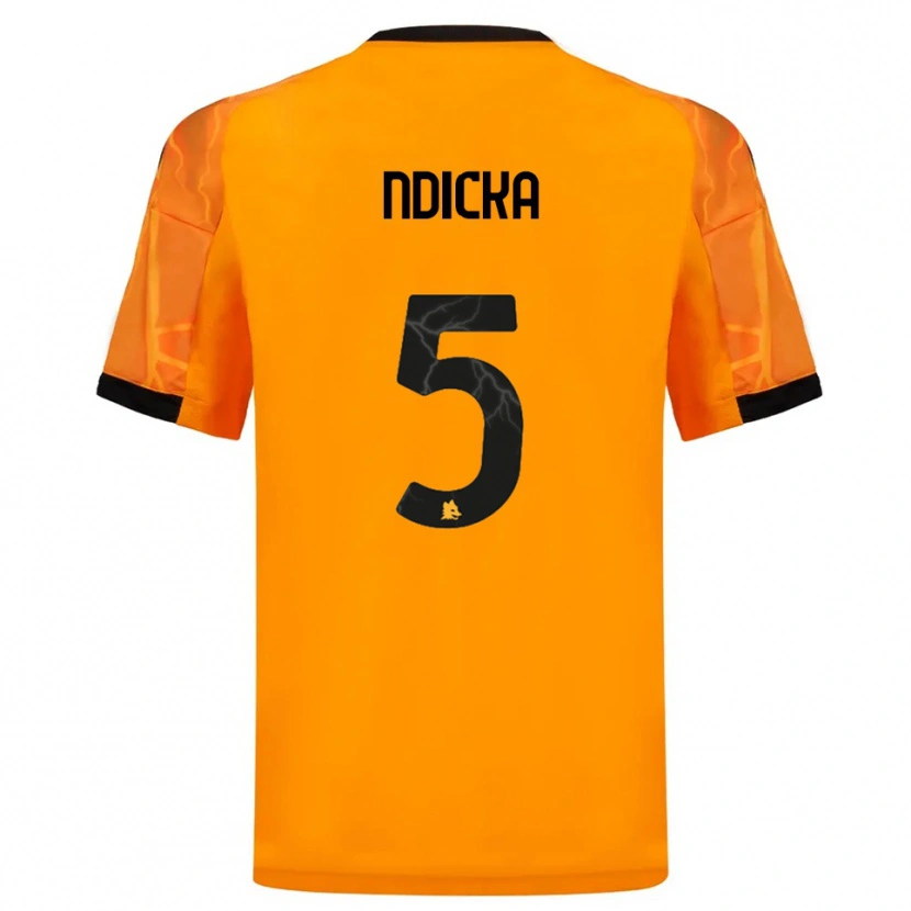 Danxen Kinder Evan Ndicka #5 Orange Schwarz Auswärtstrikot Trikot 2025/26 T-Shirt Schweiz