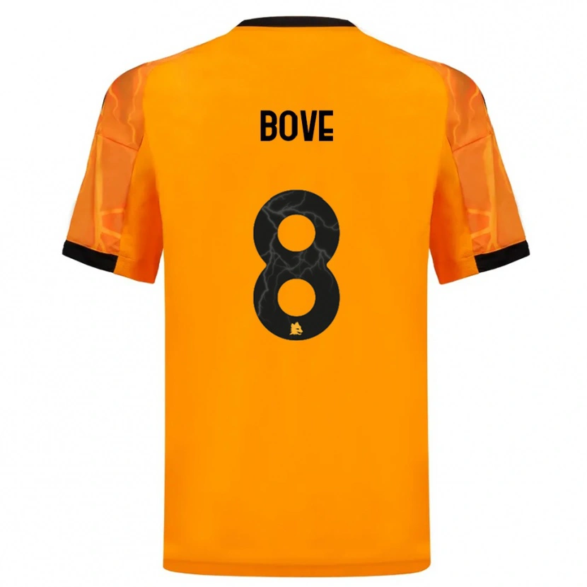Danxen Kinder Edoardo Bove #8 Orange Schwarz Auswärtstrikot Trikot 2025/26 T-Shirt Schweiz