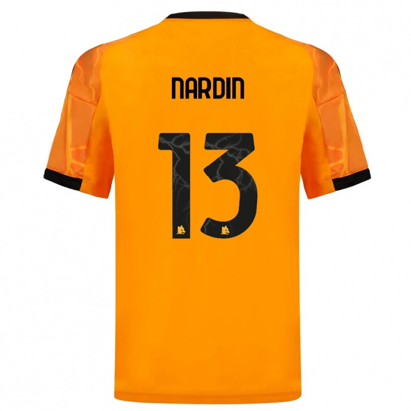 Danxen Kinder Federico Nardin #13 Orange Schwarz Auswärtstrikot Trikot 2025/26 T-Shirt Schweiz