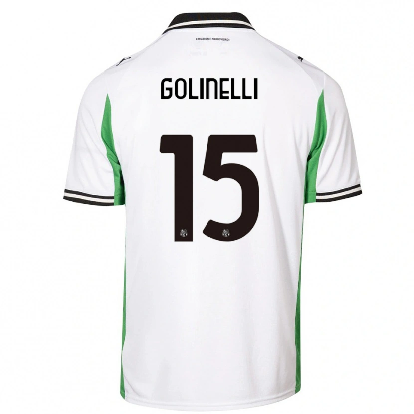 Danxen Kinder Emanuele Golinelli #15 Weiß Grün Schwarz Auswärtstrikot Trikot 2025/26 T-Shirt Schweiz