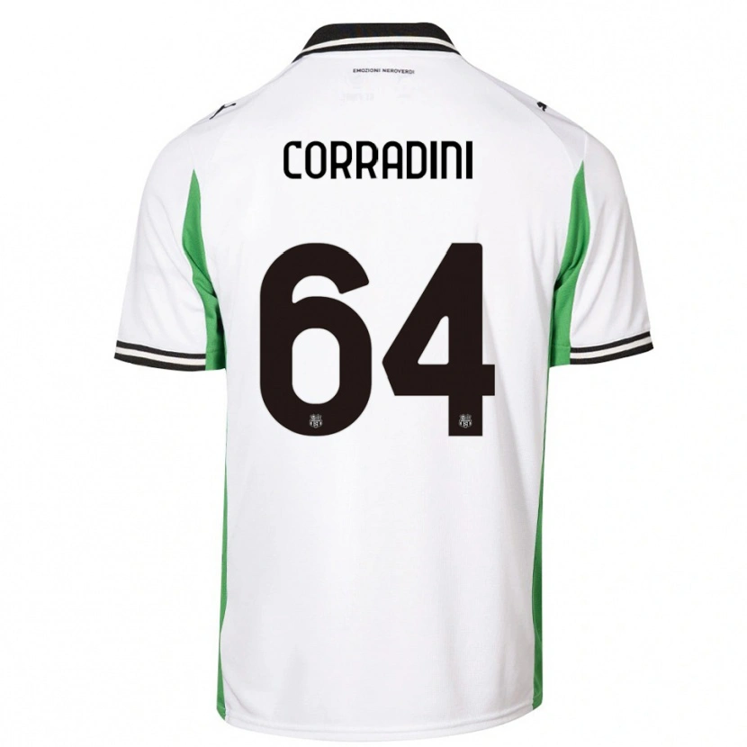 Danxen Kinder Francesco Corradini #64 Weiß Grün Schwarz Auswärtstrikot Trikot 2025/26 T-Shirt Schweiz