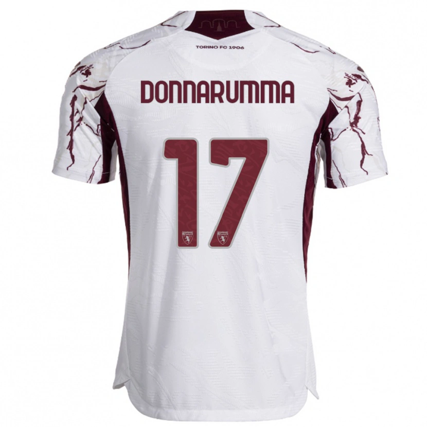 Danxen Kinder Antonio Donnarumma #17 Weiß Burgunderrot Auswärtstrikot Trikot 2025/26 T-Shirt Schweiz