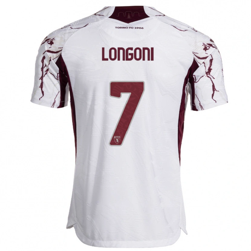 Danxen Kinder Marco Longoni #7 Weiß Burgunderrot Auswärtstrikot Trikot 2025/26 T-Shirt Schweiz