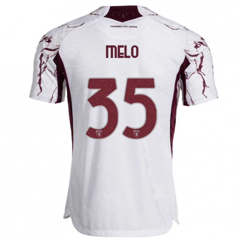 Danxen Kinder Rafael Melo #35 Weiß Burgunderrot Auswärtstrikot Trikot 2025/26 T-Shirt Schweiz