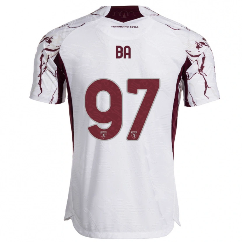 Danxen Kinder El-Hadji Ba #97 Weiß Burgunderrot Auswärtstrikot Trikot 2025/26 T-Shirt Schweiz