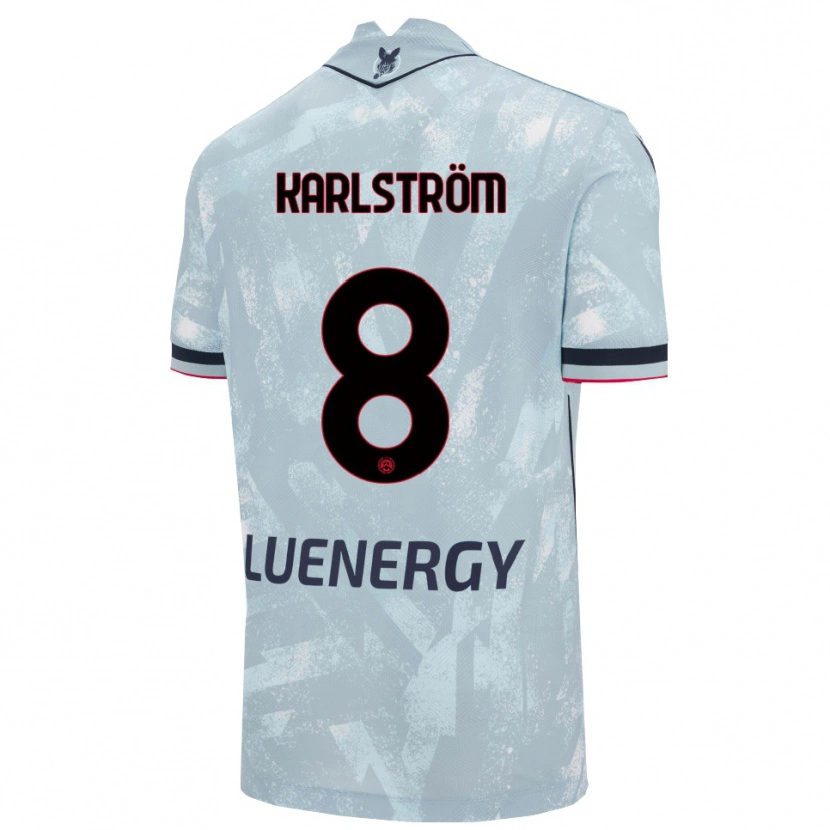 Danxen Kinder Jesper Karlström #8 Hellblau Schwarz Auswärtstrikot Trikot 2025/26 T-Shirt Schweiz