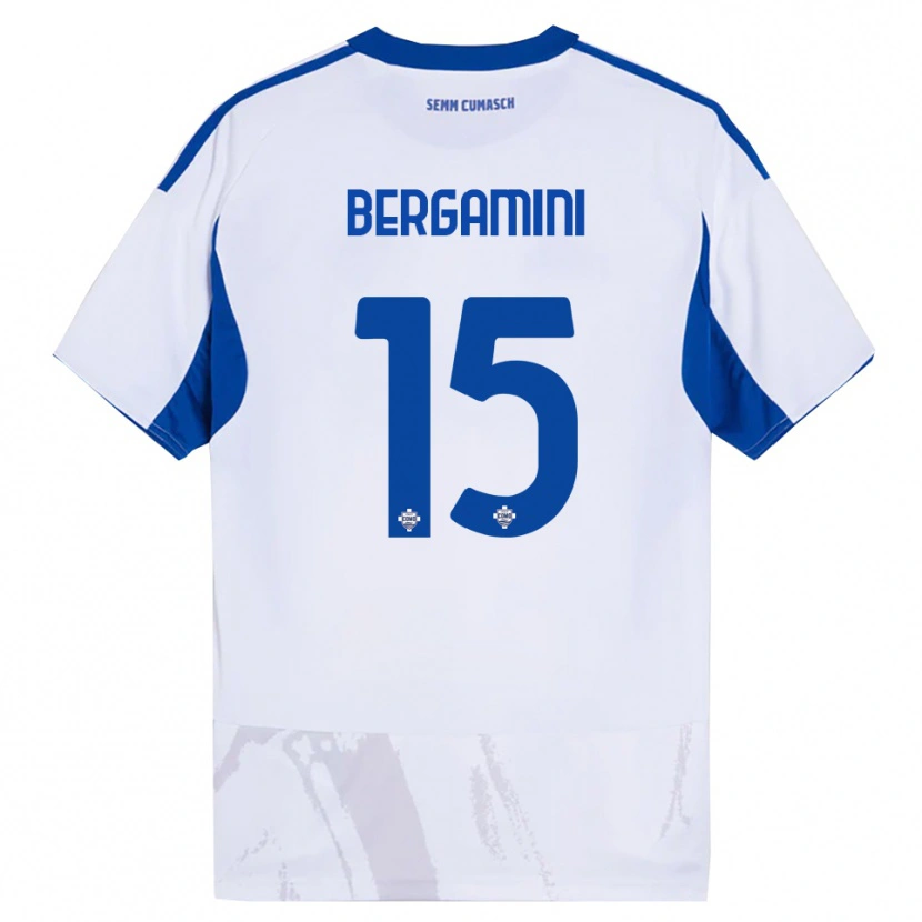 Danxen Kinder Mattia Bergamini #15 Weiß Blau Auswärtstrikot Trikot 2025/26 T-Shirt Schweiz