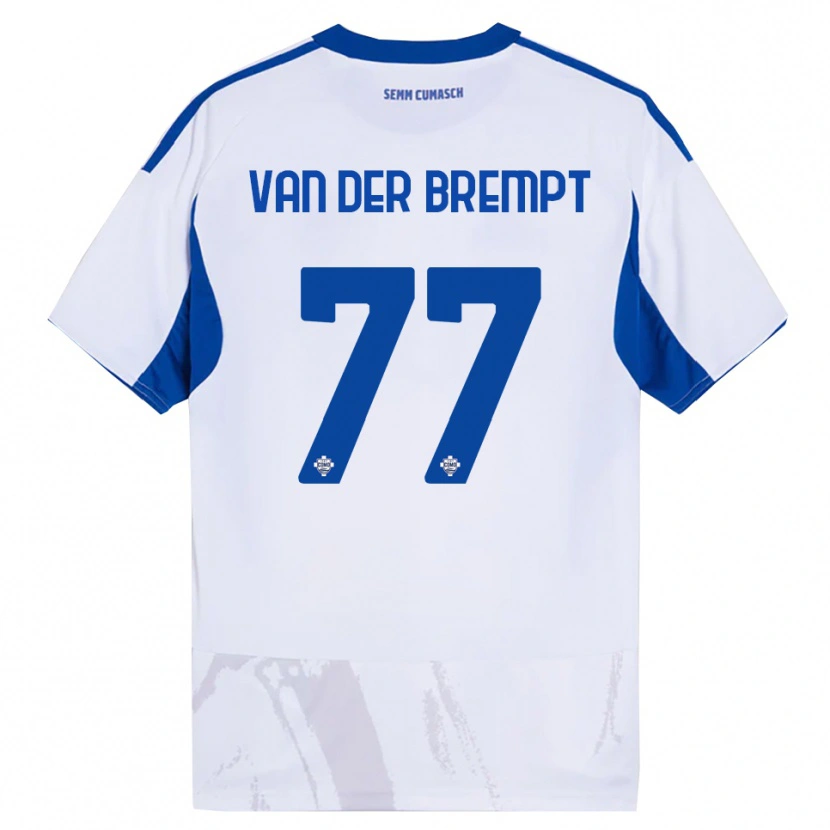 Danxen Kinder Ignace Van Der Brempt #77 Weiß Blau Auswärtstrikot Trikot 2025/26 T-Shirt Schweiz