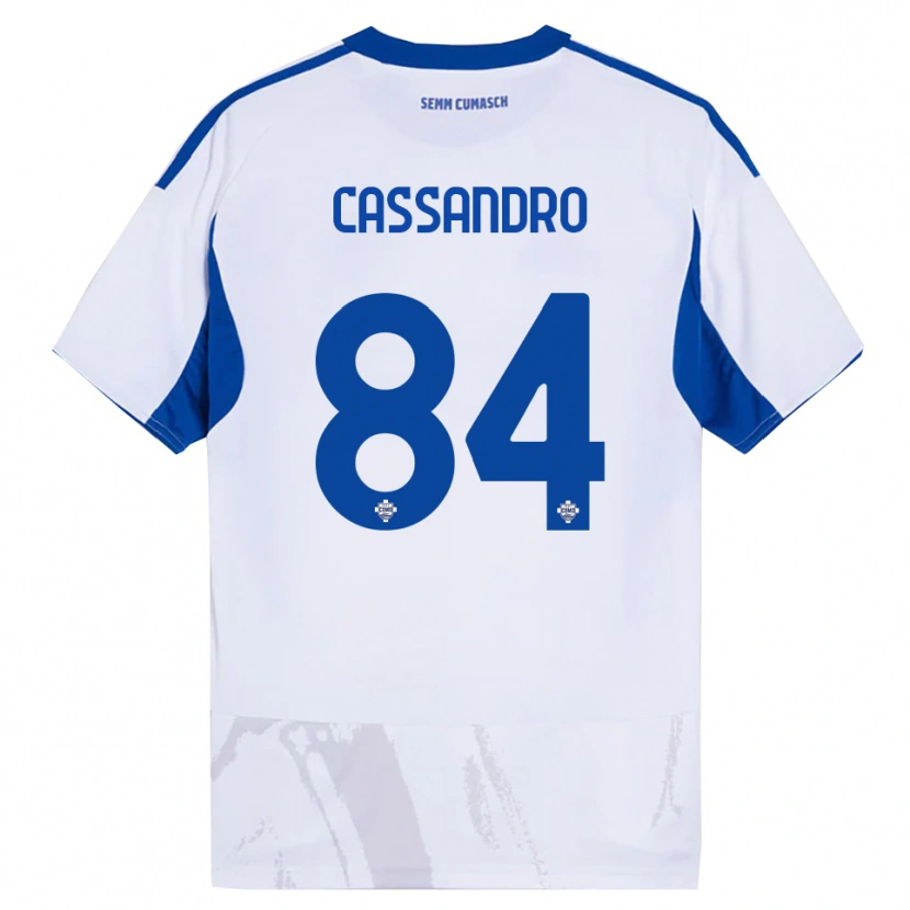 Danxen Kinder Tommaso Cassandro #84 Weiß Blau Auswärtstrikot Trikot 2025/26 T-Shirt Schweiz
