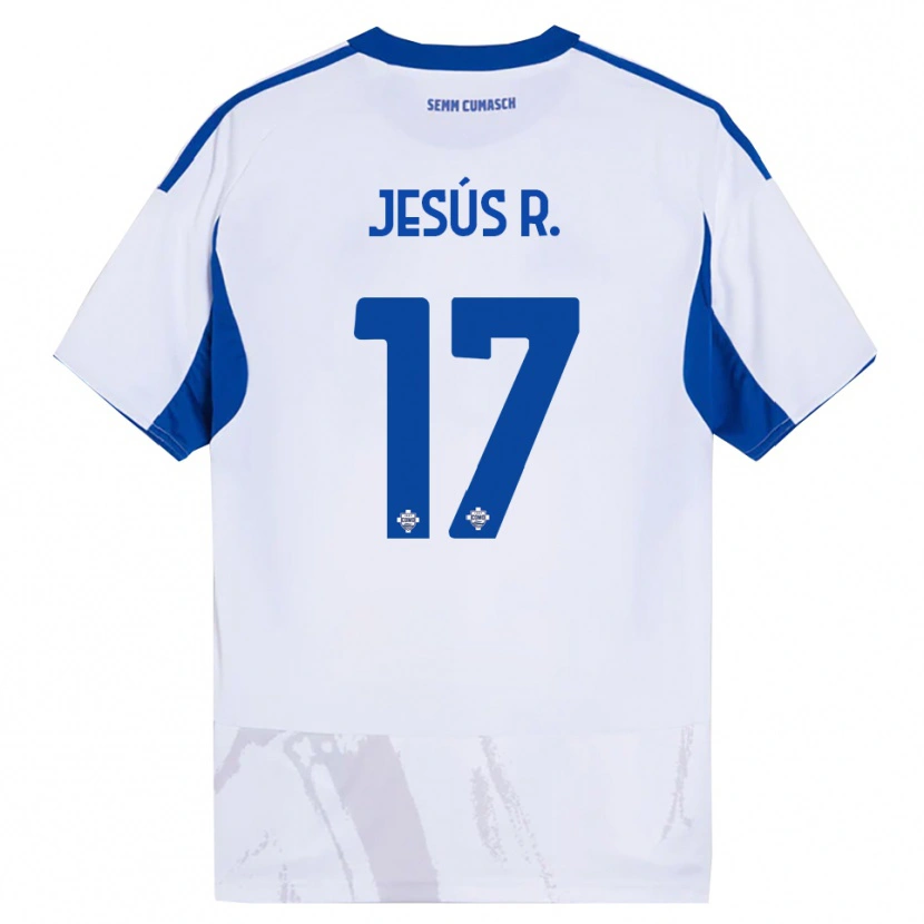 Danxen Kinder Jesús Rodríguez #17 Weiß Blau Auswärtstrikot Trikot 2025/26 T-Shirt Schweiz