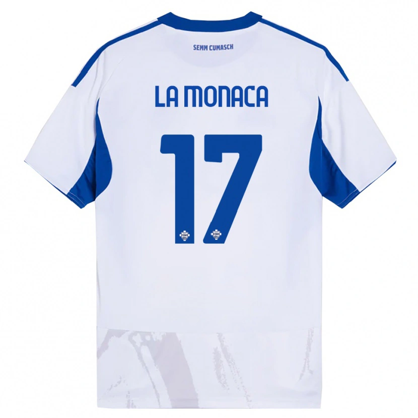 Danxen Kinder Michael La Monaca #17 Weiß Blau Auswärtstrikot Trikot 2025/26 T-Shirt Schweiz