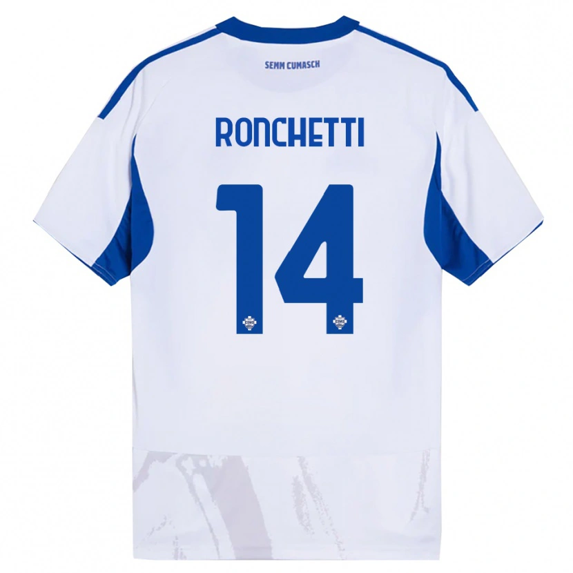 Danxen Kinder Fabio Ronchetti #14 Weiß Blau Auswärtstrikot Trikot 2025/26 T-Shirt Schweiz